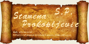 Stamena Prokopljević vizit kartica